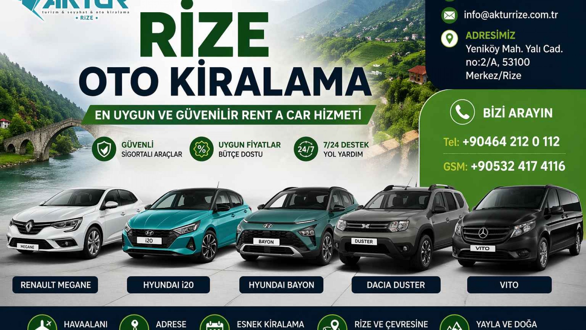 Rize’de En Çok Tercih Edilen Kiralık Araçlar