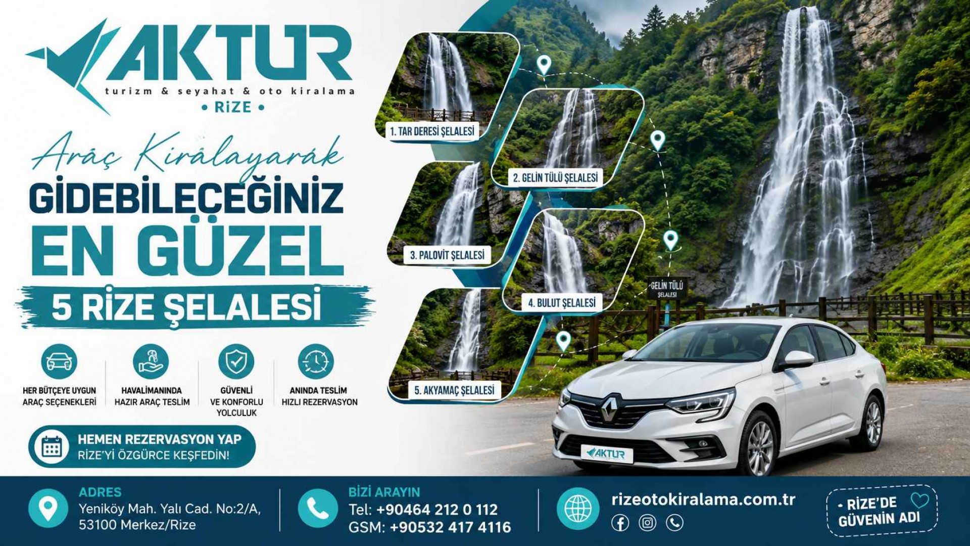 Araç Kiralayarak Gidebileceğiniz En Güzel 5 Rize Şelalesi