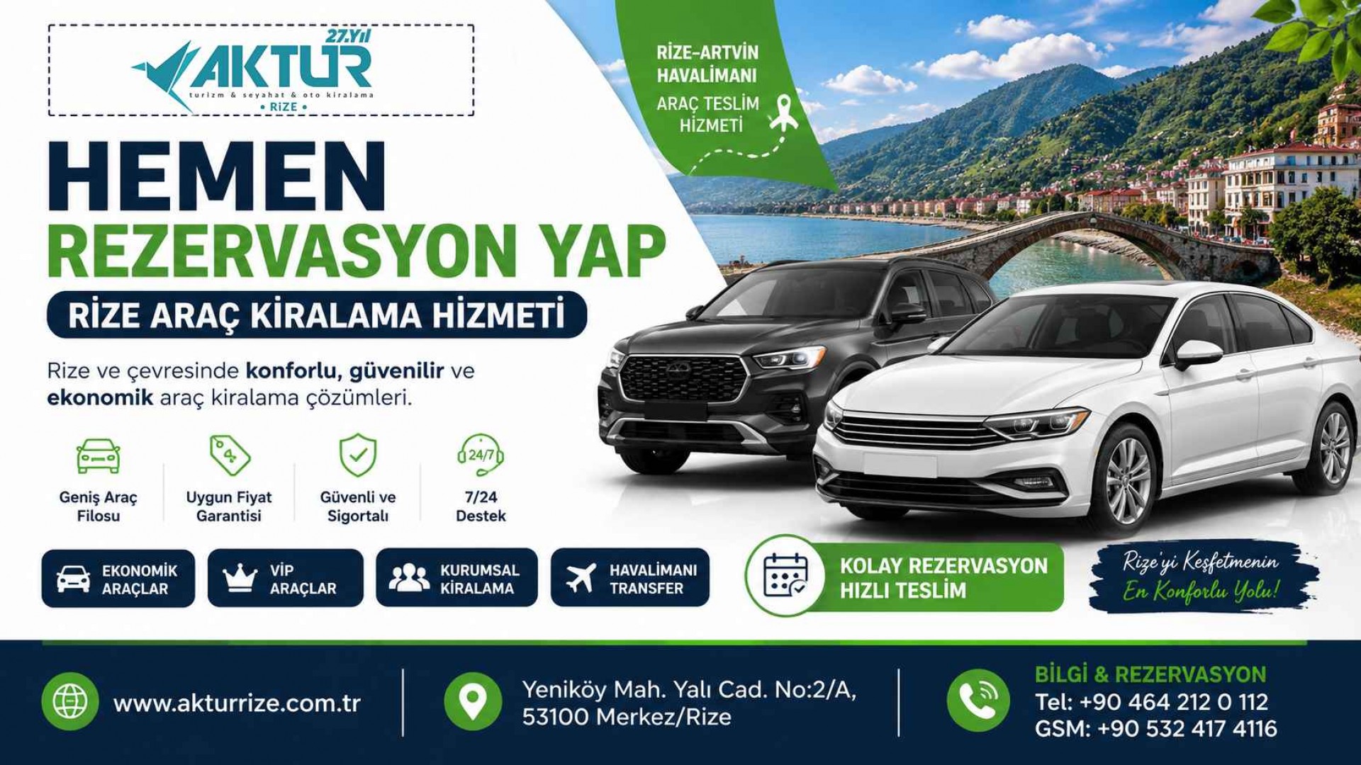 Hemen Rezervasyon Yap – Rize Araç Kiralama Hizmeti