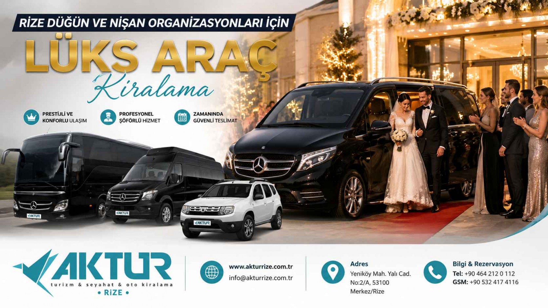 Rize Düğün ve Nişan Organizasyonları İçin Lüks Araç Kiralama Rize Düğün ve Nişan Organizasyonları İçin Lüks Araç Kiralama