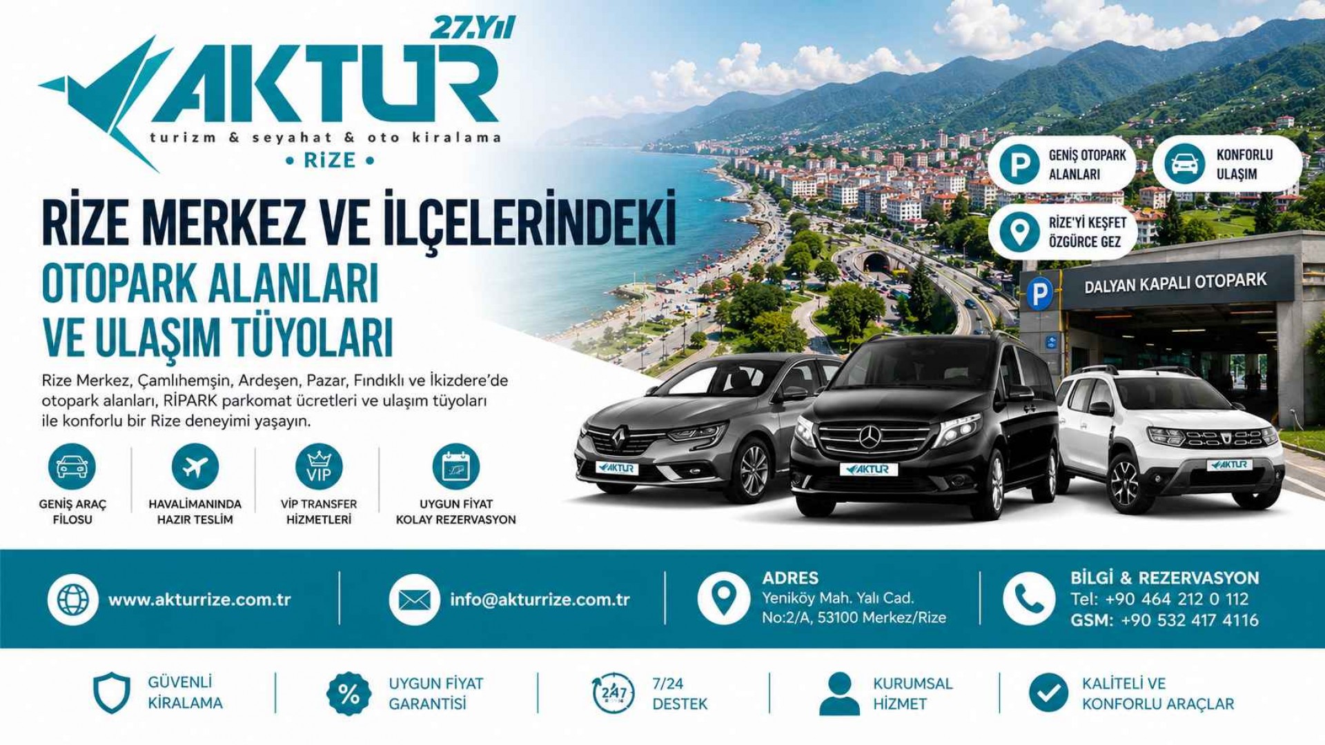 Rize Merkez ve İlçelerindeki Otopark Alanları ve Ulaşım Tüyoları