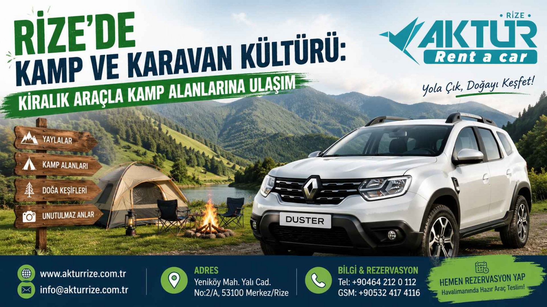 Rize’de Kamp ve Karavan Kültürü: Kiralık Araçla Kamp Alanlarına Ulaşım