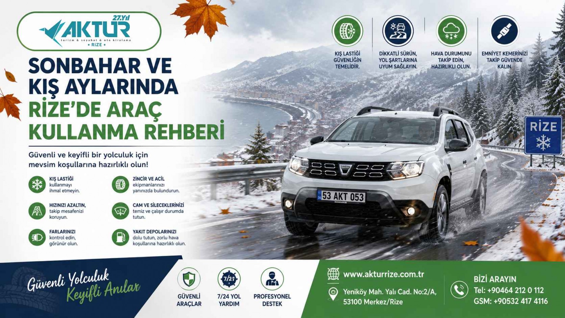 Sonbahar ve Kış Aylarında Rize'de Araç Kullanma Rehberi