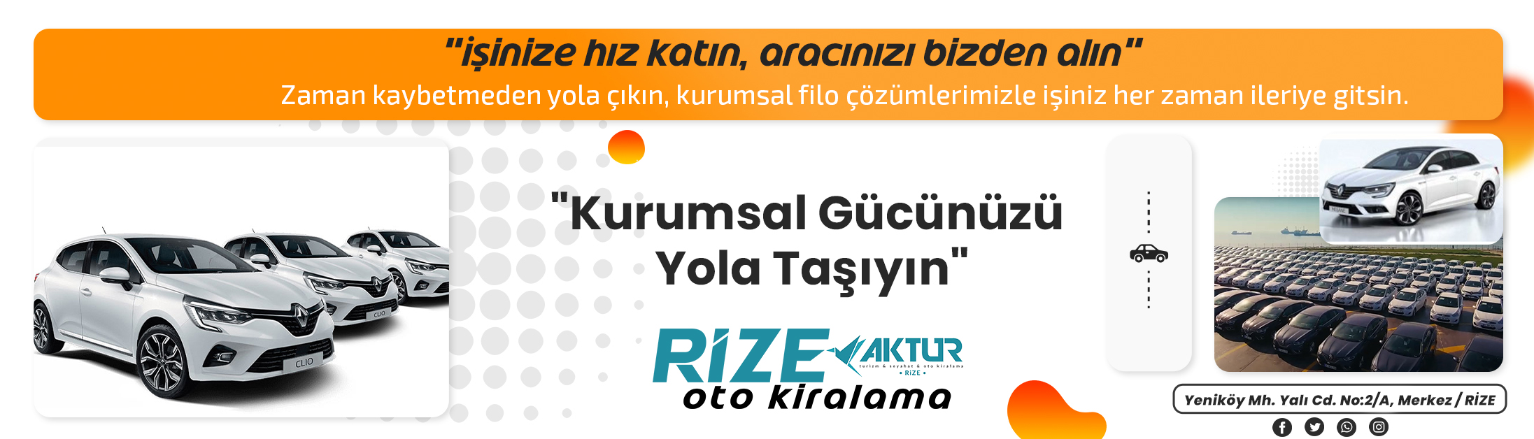 Rize Oto Kiralama - Ekonomik ve SUV Araç Seçenekleri Rize oto kiralama, Rize-Artvin Havalimanı araç kiralama ve Rize rent a car hizmetleri banner görseli
