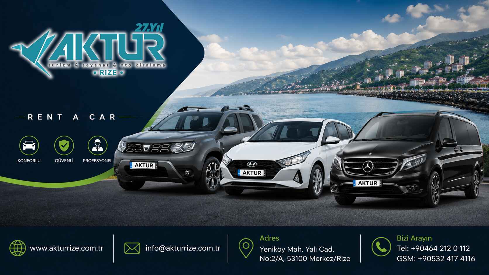 Rize Rent A Car Araç Kiralama Hizmetleri 2026 Güncel Filo ve Tanıtım Görseli