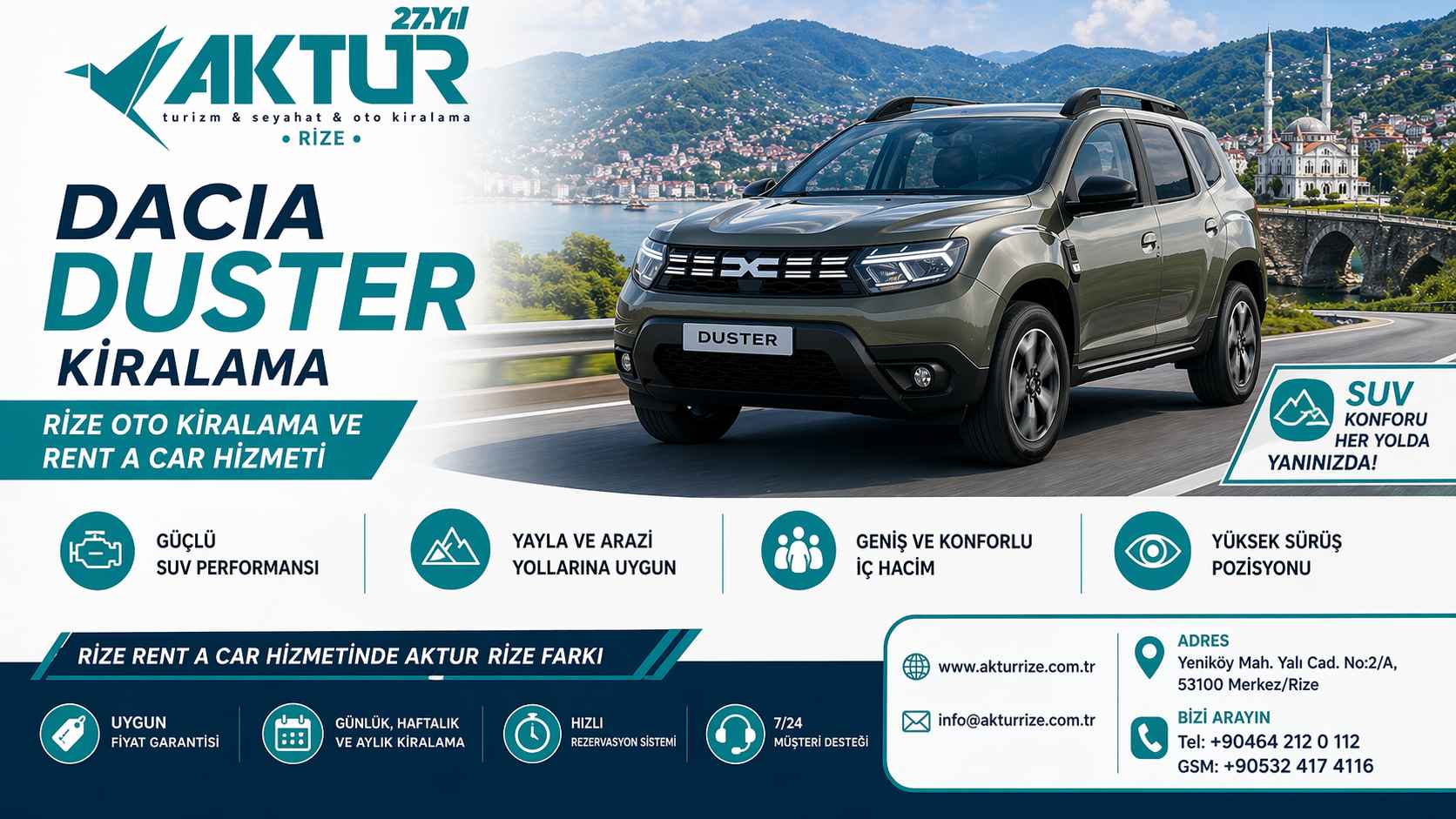 Rize VIP araç kiralama ve havalimanı transfer hizmetleri
