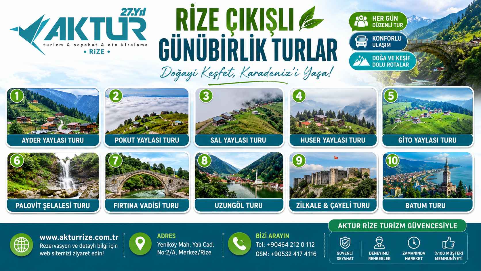 Rize oto kiralama, Rize rent a car ve Rize araç kiralama hizmetleri ile havalimanı transfer ve Karadeniz tur seçenekleri
