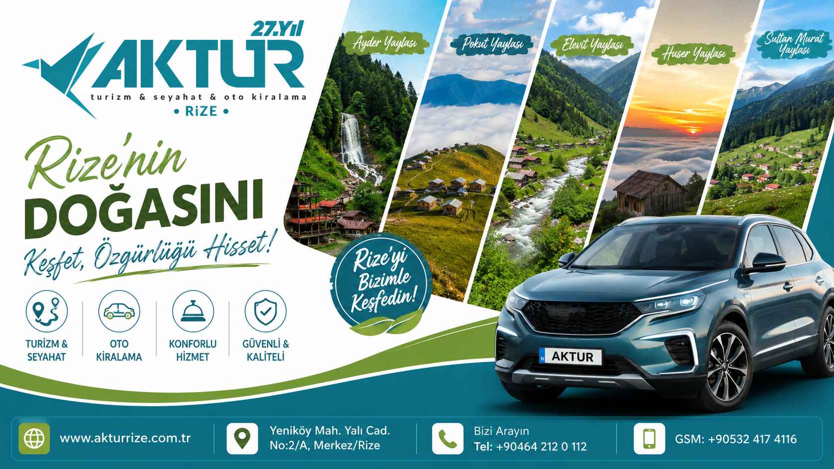Rize oto kiralama, Rize rent a car ve Rize araç kiralama hizmetleri ile Karadeniz gezileri ve havalimanı transfer çözümleri