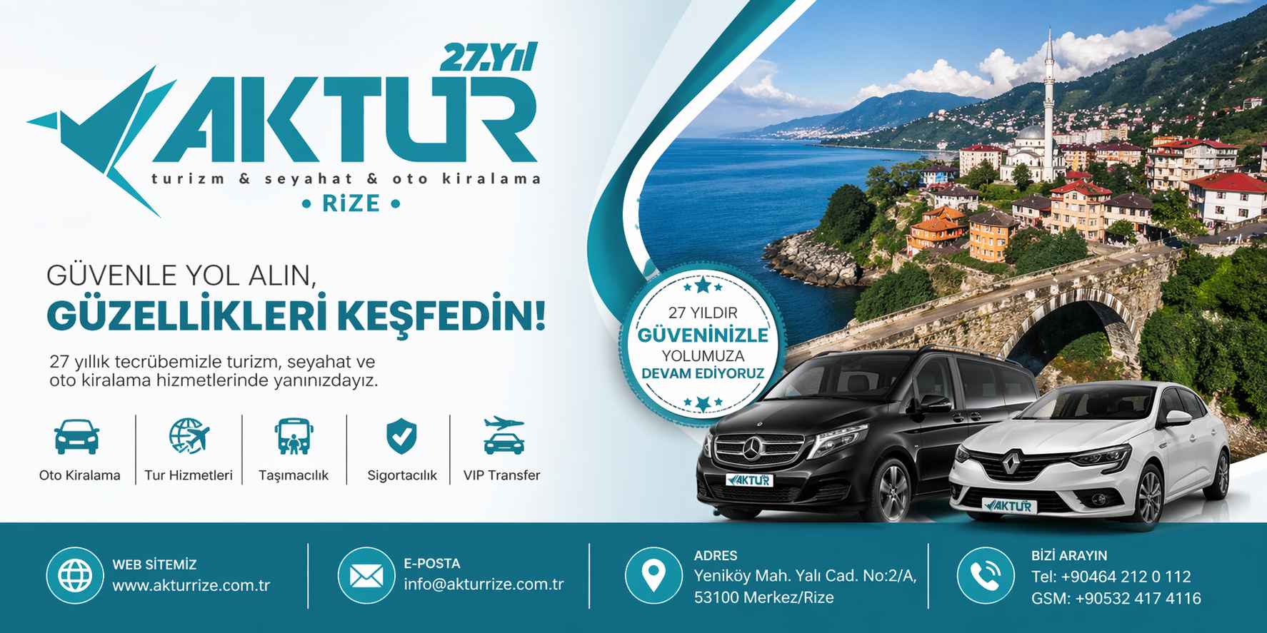 Rize oto kiralama kurumsal araç kiralama hizmetleri Aktur Rize Rent a Car