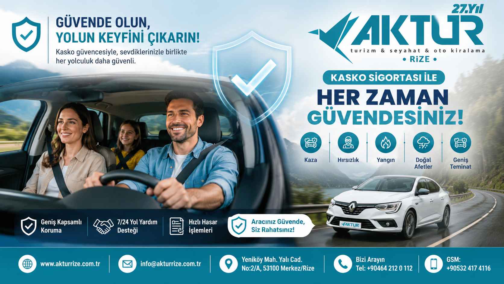 Araç Kiralarken Sigorta Neden Önemlidir? | Rize Oto Kiralama ve Rize Rent a Car Rehberi